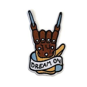 Dream On Demon Nails Rock Hand Embroidered Patch